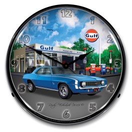 1969 SS Camaro Gulf LED Wall Clock Illuminated not Neon