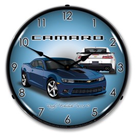 2014 SS Camaro Blue Ray LED Wall Clock Illuminated not Neon