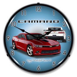 2014 SS Camaro Crystal Red LED Wall Clock Illuminated not Neon