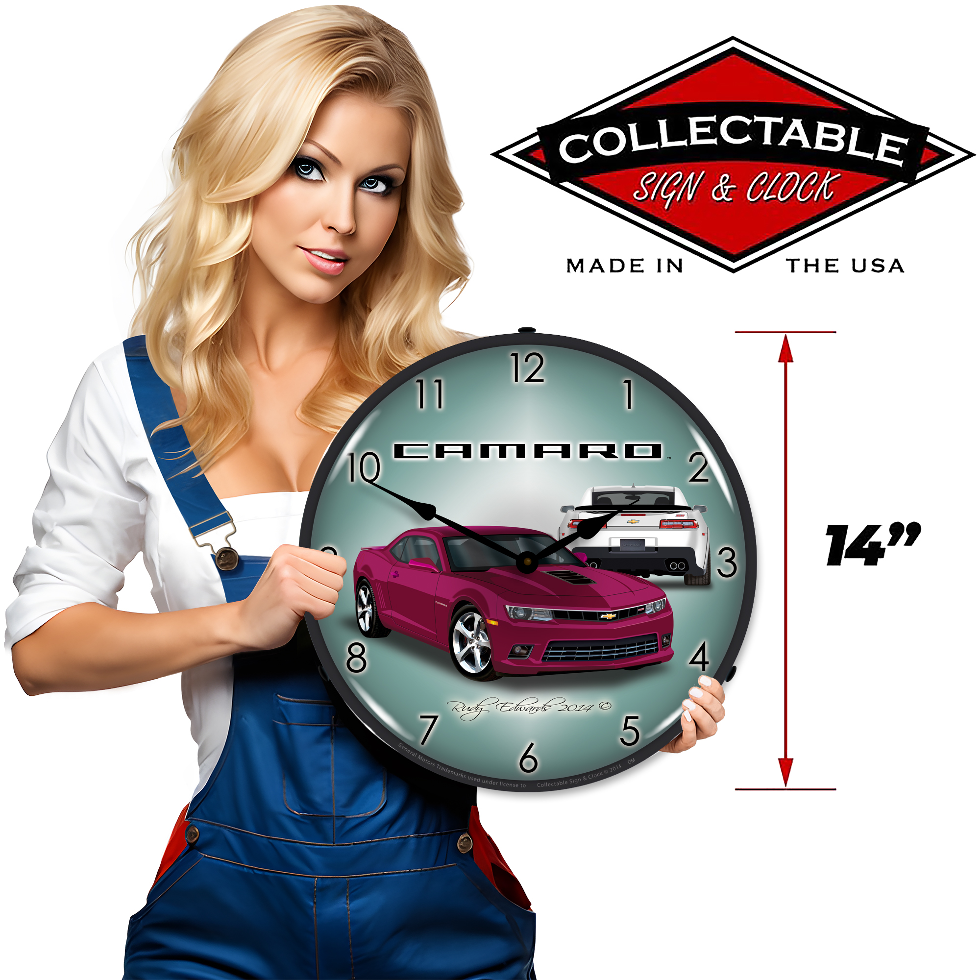 2014 SS Camaro Deep Magenta LED Wall Clock Illuminated not Neon 3 2014 SS Camaro Deep Magenta LED Wall Clock Illuminated not Neon - Image 3