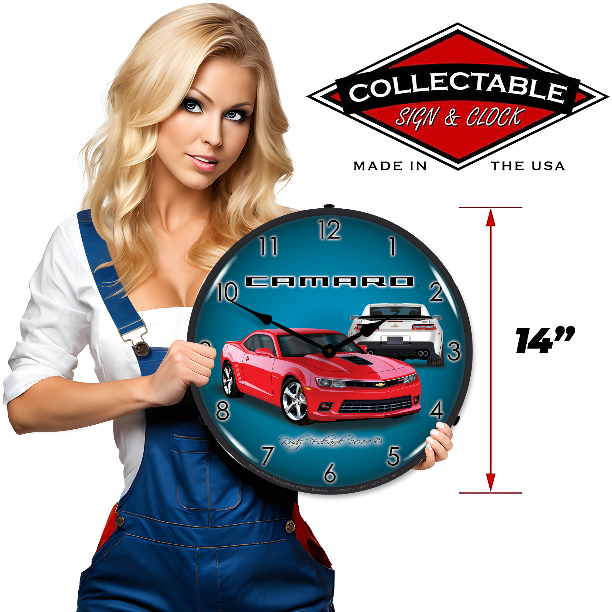 2014 SS Camaro Red Hot LED Wall Clock Illuminated not Neon 3 2014 SS Camaro Red Hot LED Wall Clock Illuminated not Neon - Image 3