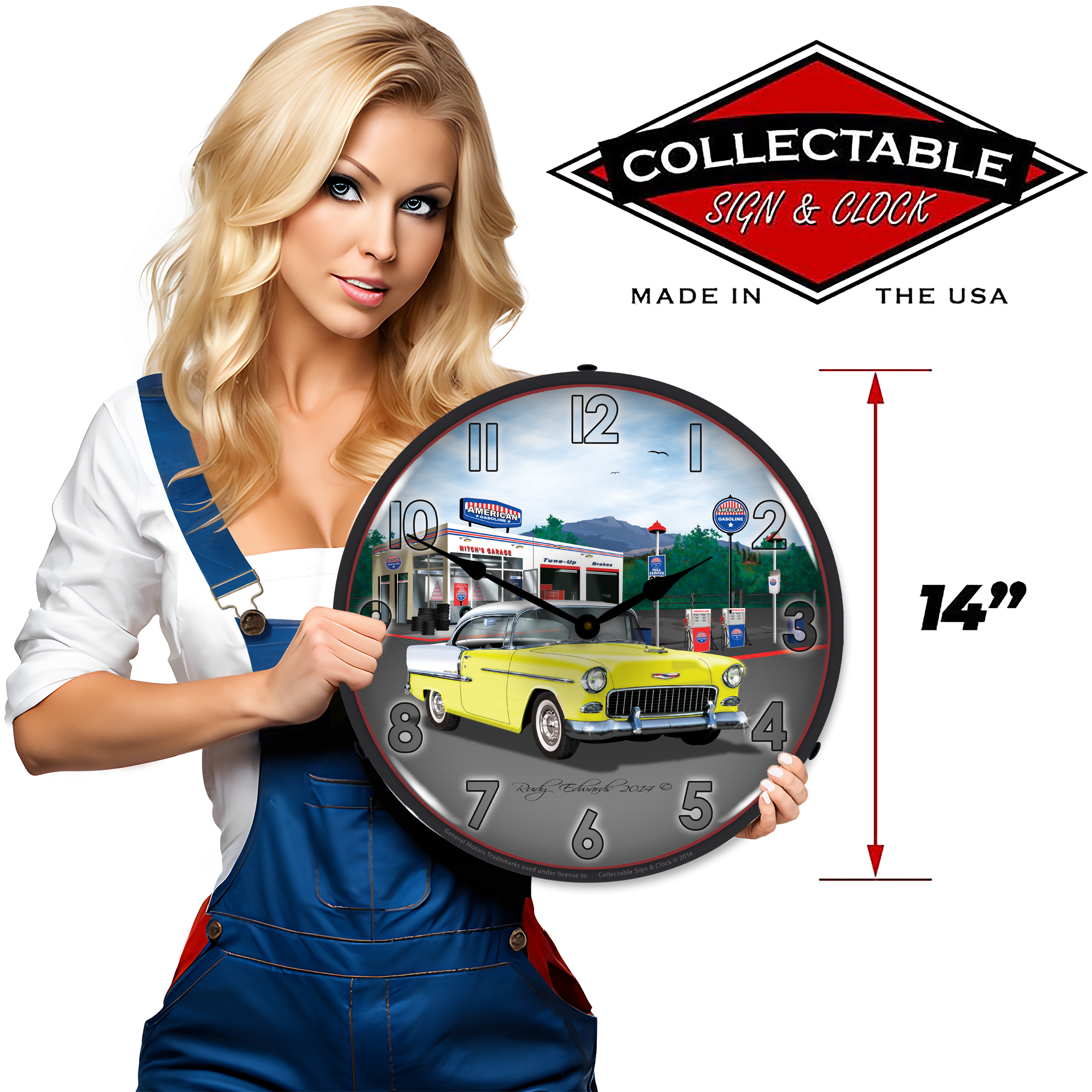 1955 Bel Air Mitch's Garage LED Wall Clock Illuminated not Neon 3 1955 Bel Air Mitch's Garage LED Wall Clock Illuminated not Neon - Image 3