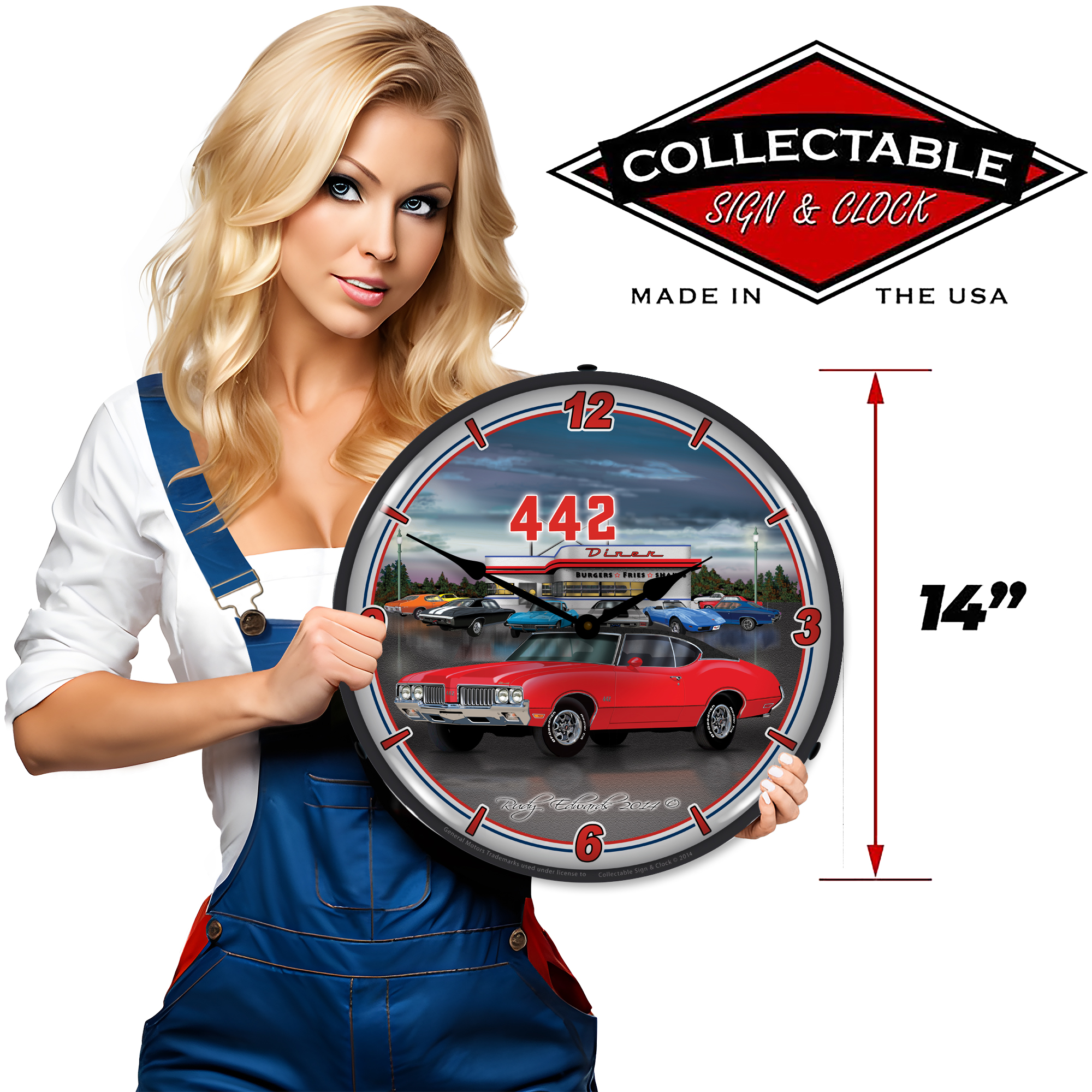 1970 442 Oldsmobile LED Wall Clock Illuminated not Neon 5 1970 442 Oldsmobile LED Wall Clock Illuminated not Neon - Image 5