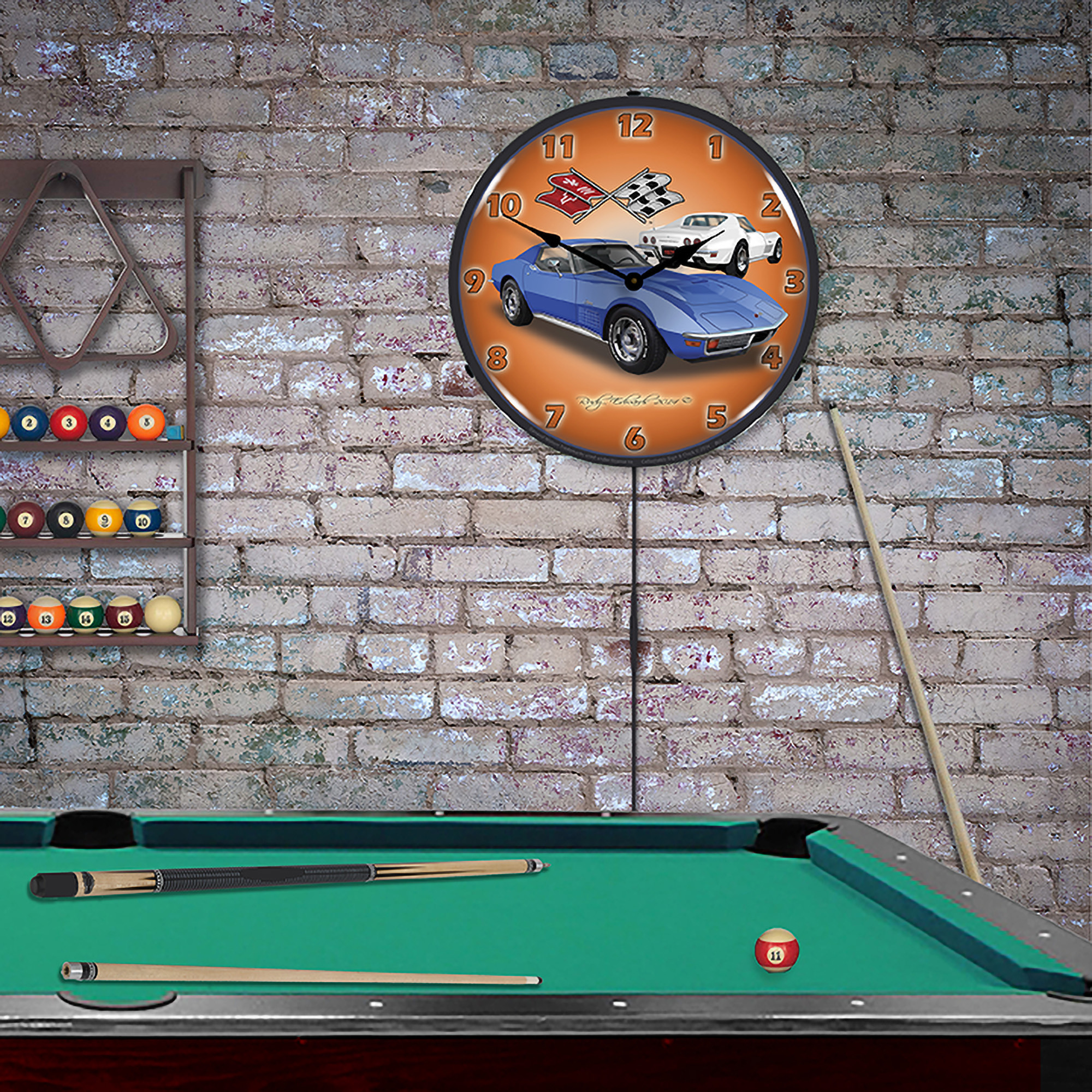 1971 Corvette Stingray Blue LED Wall Clock Illuminated not Neon 4 1971 Corvette Stingray Blue LED Wall Clock Illuminated not Neon - Image 4