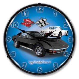 1971 Corvette Stingray Black LED Wall Clock Illuminated not Neon