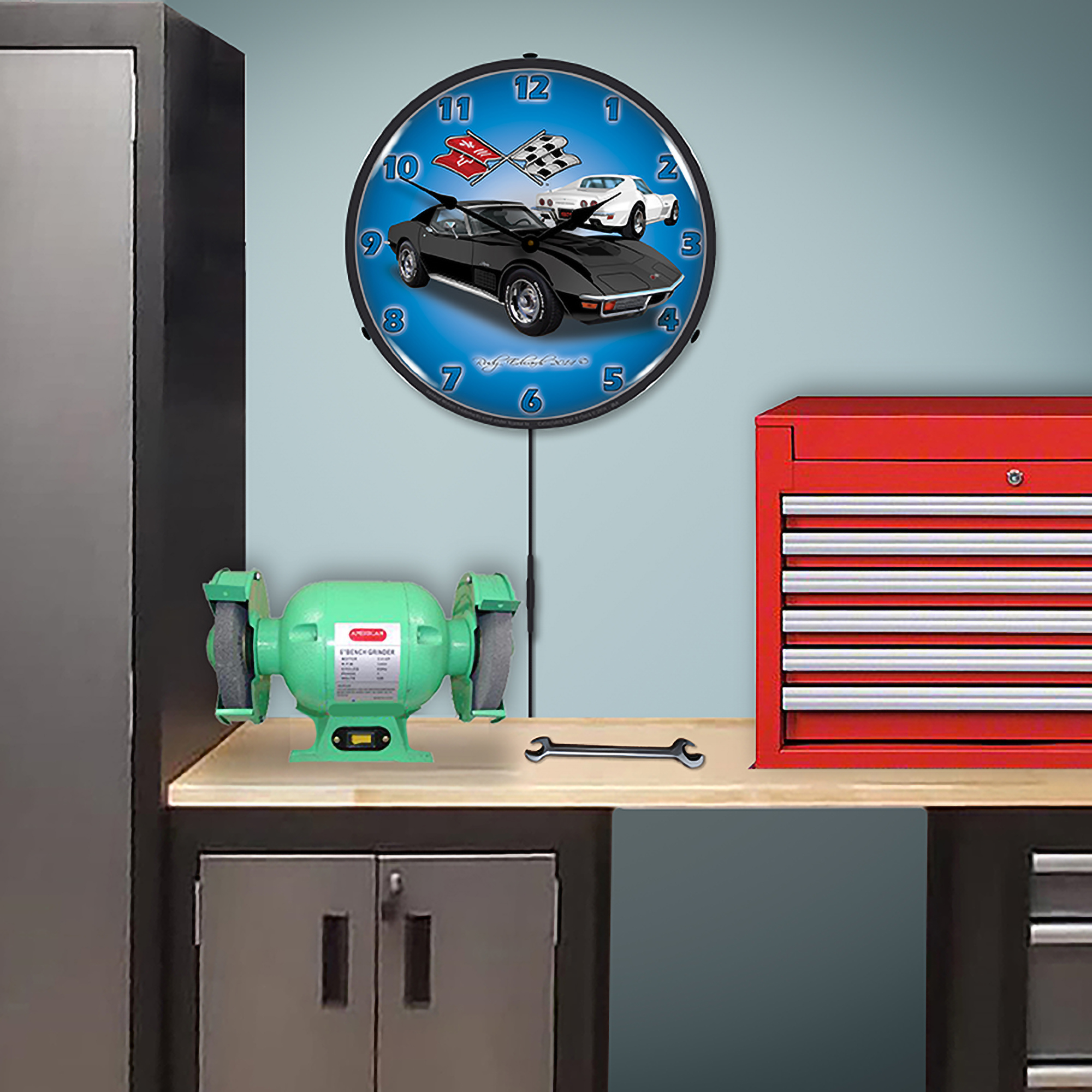 1971 Corvette Stingray Black LED Wall Clock Illuminated not Neon 5 1971 Corvette Stingray Black LED Wall Clock Illuminated not Neon - Image 5