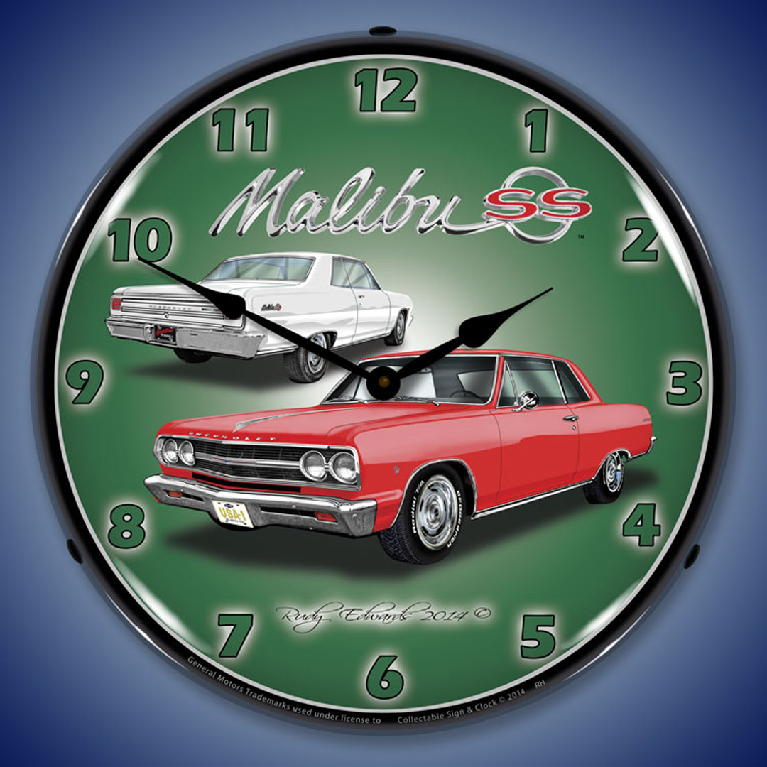 1965 Chevelle Malibu SS LED Wall Clock Illuminated not Neon 2 1965 Chevelle Malibu SS LED Wall Clock Illuminated not Neon - Image 2