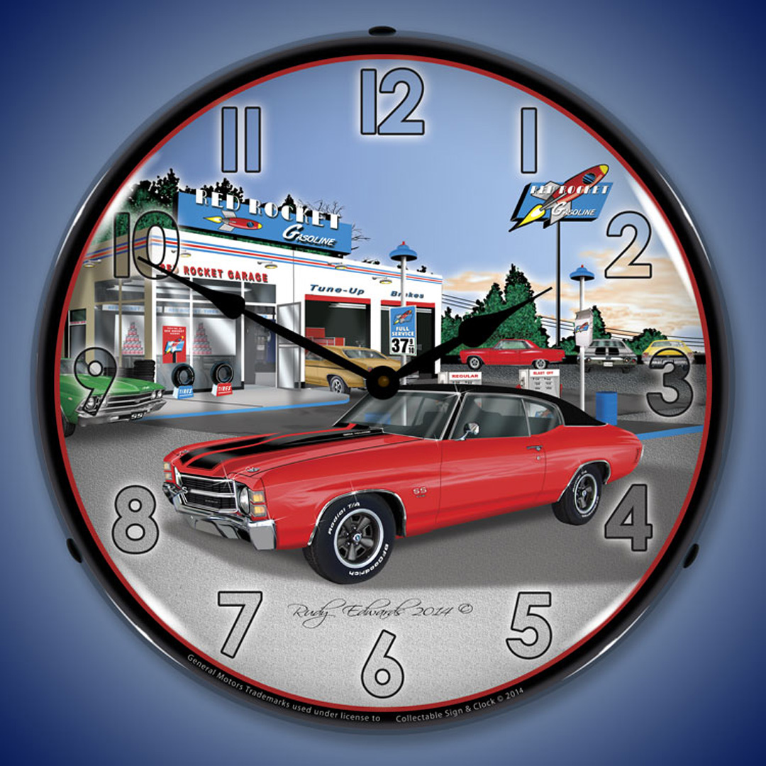 1971 SS Chevelle LED Wall Clock Illuminated not Neon 2 1971 SS Chevelle LED Wall Clock Illuminated not Neon - Image 2