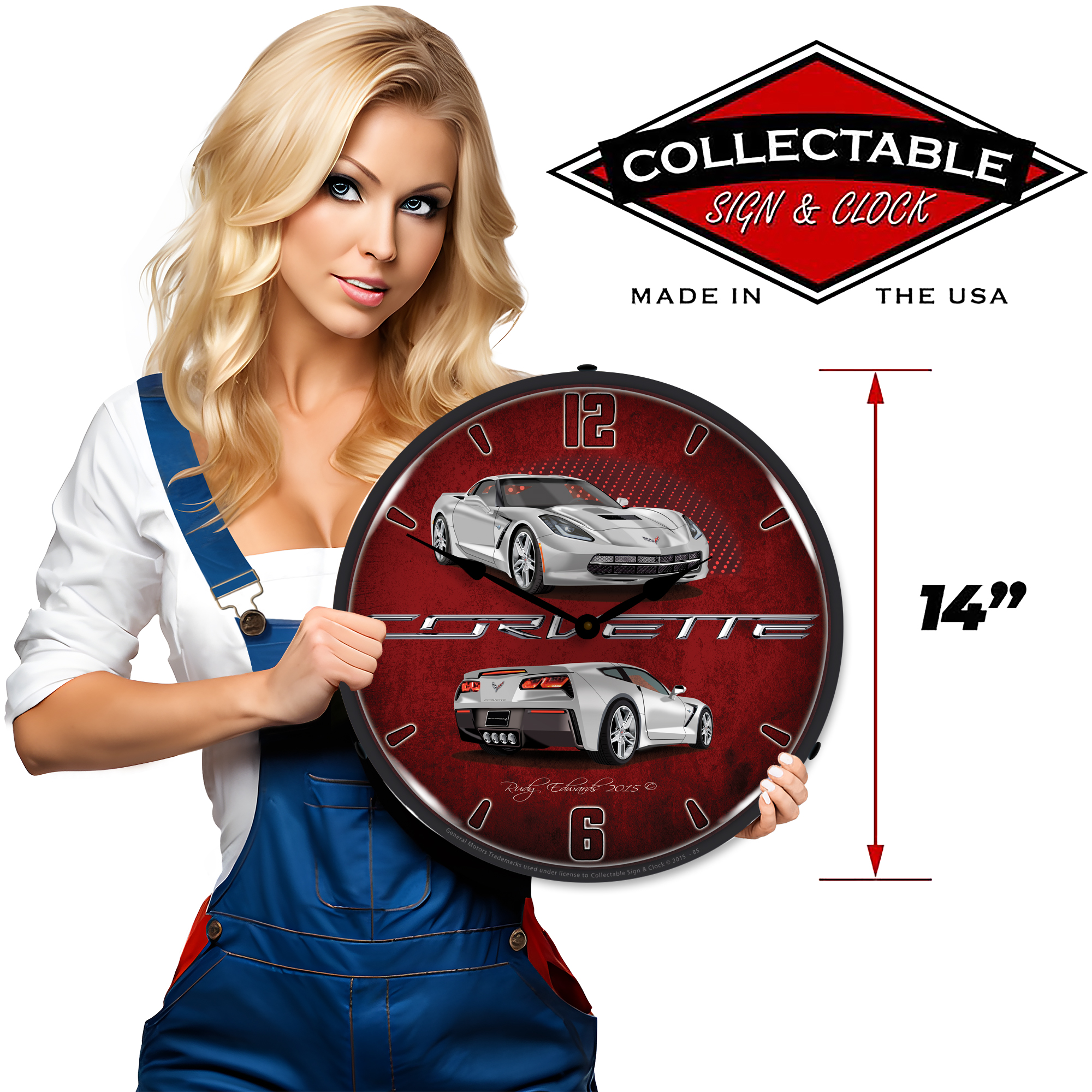 C7 Corvette Blade Silver LED Wall Clock Illuminated not Neon 3 C7 Corvette Blade Silver LED Wall Clock Illuminated not Neon - Image 3