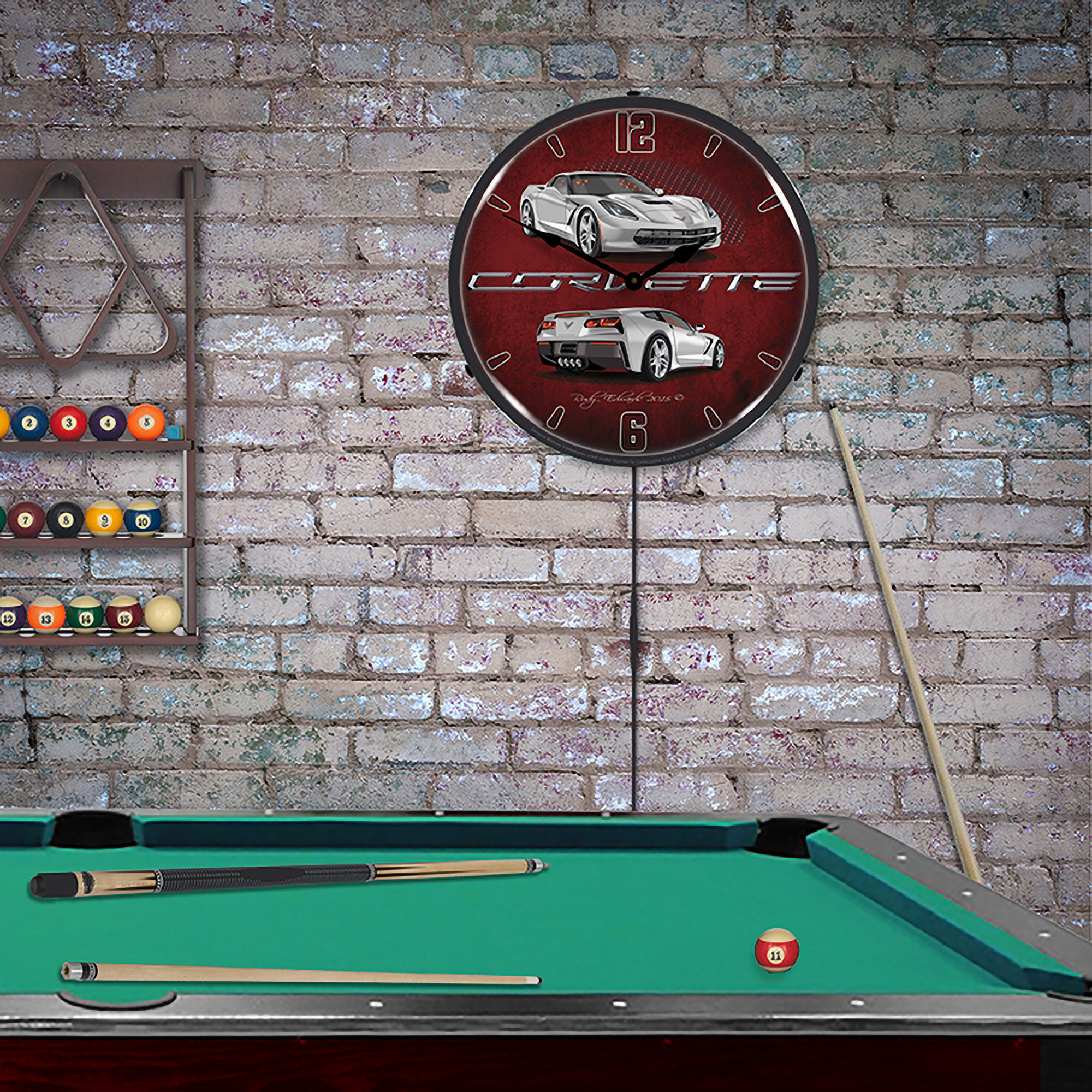 C7 Corvette Blade Silver LED Wall Clock Illuminated not Neon 4 C7 Corvette Blade Silver LED Wall Clock Illuminated not Neon - Image 4