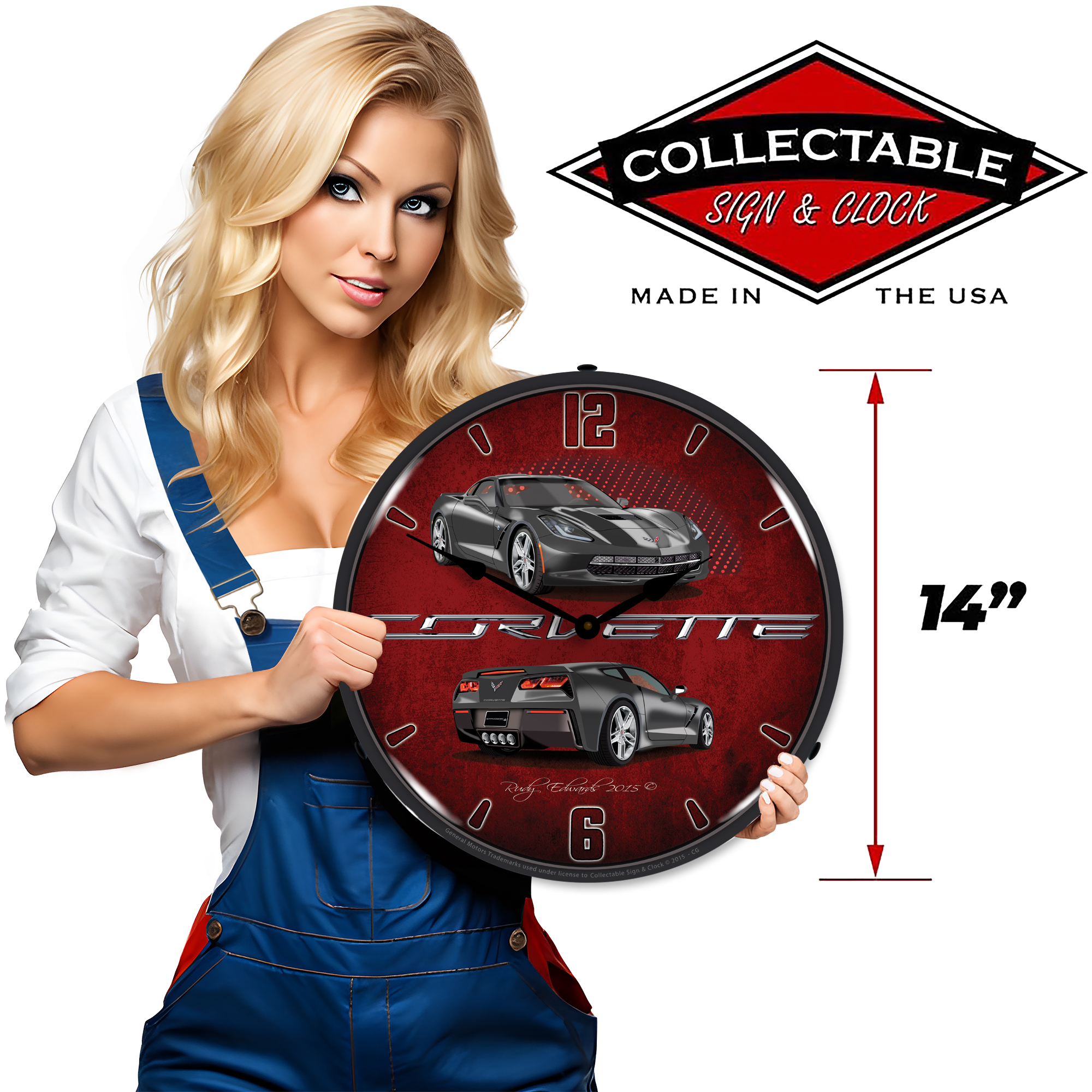 C7 Corvette Cyber Grey LED Wall Clock Illuminated not Neon 3 C7 Corvette Cyber Grey LED Wall Clock Illuminated not Neon - Image 3
