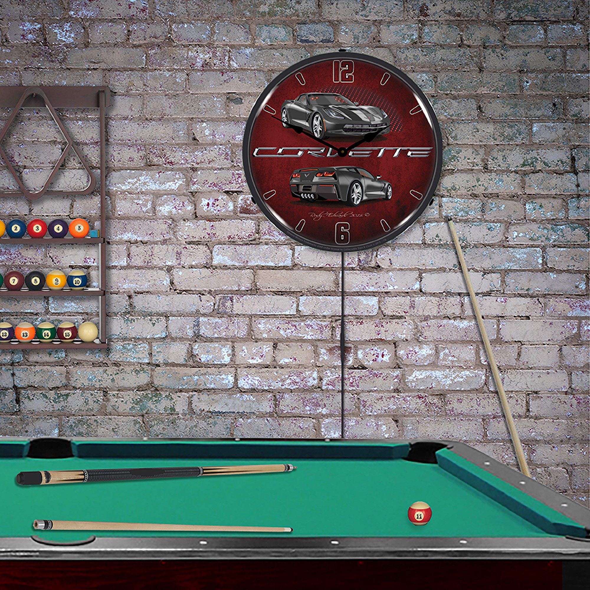 C7 Corvette Cyber Grey LED Wall Clock Illuminated not Neon 4 C7 Corvette Cyber Grey LED Wall Clock Illuminated not Neon - Image 4