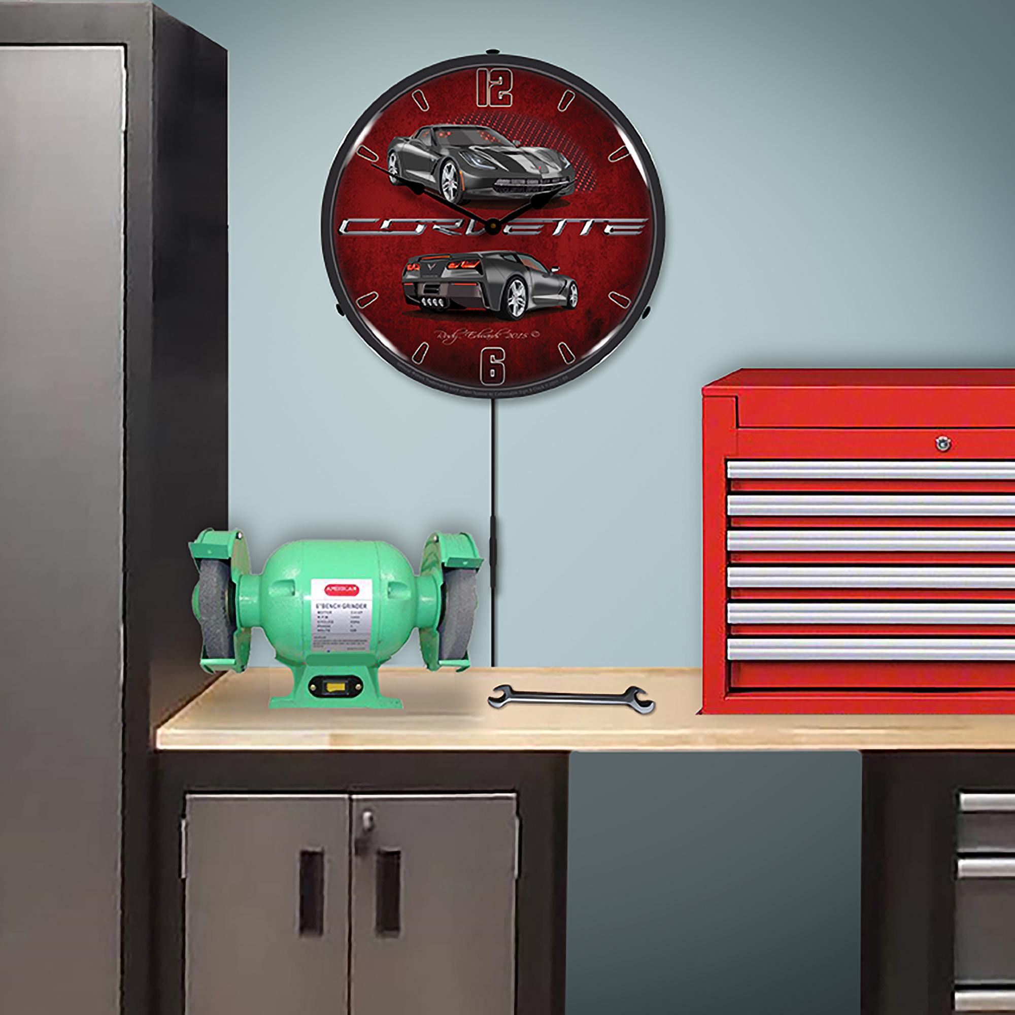 C7 Corvette Cyber Grey LED Wall Clock Illuminated not Neon 5 C7 Corvette Cyber Grey LED Wall Clock Illuminated not Neon - Image 5