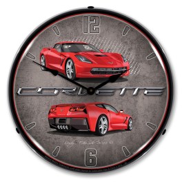 C7 Corvette Torch Red LED Wall Clock Illuminated not Neon
