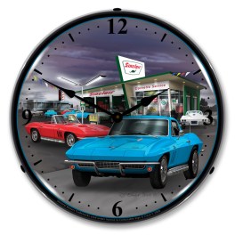 1966 Sinclair Vette LED Wall Clock Illuminated not Neon