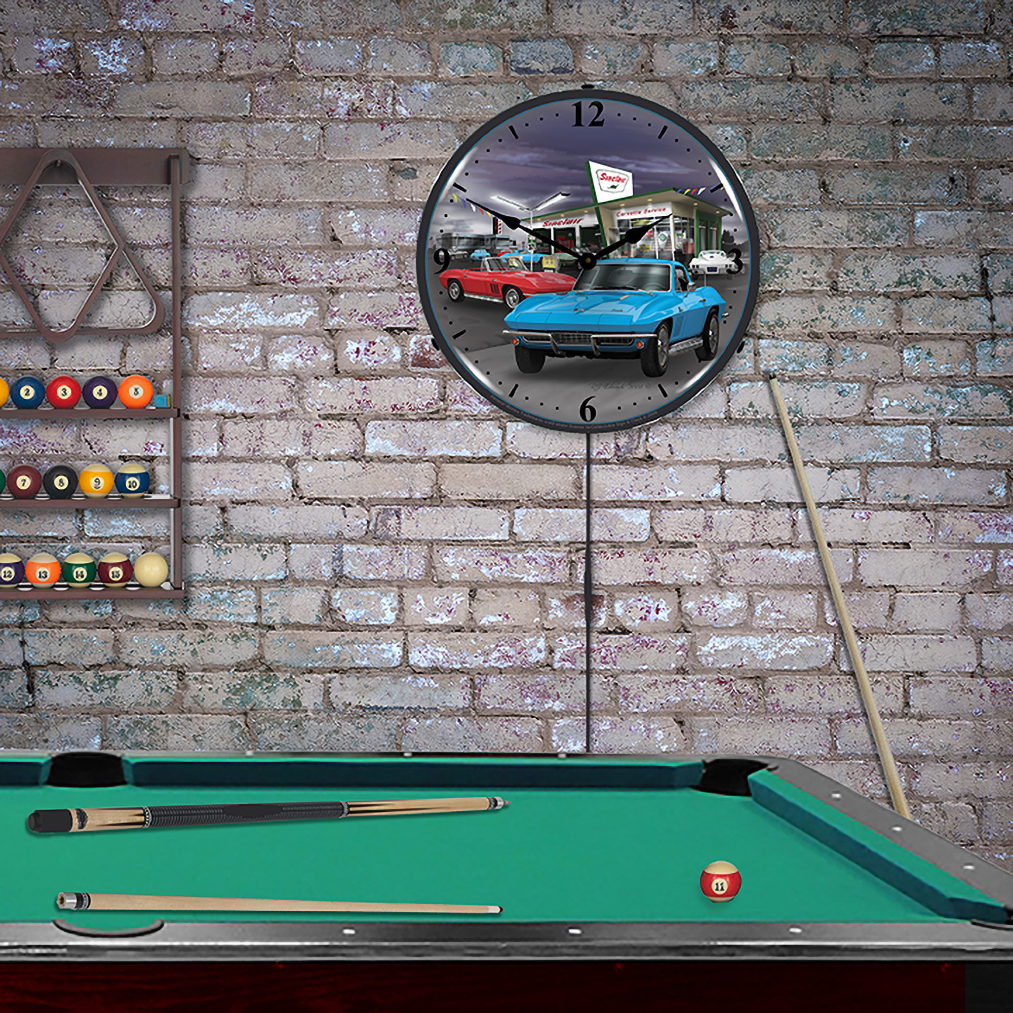 1966 Sinclair Vette LED Wall Clock Illuminated not Neon 4 1966 Sinclair Vette LED Wall Clock Illuminated not Neon - Image 4