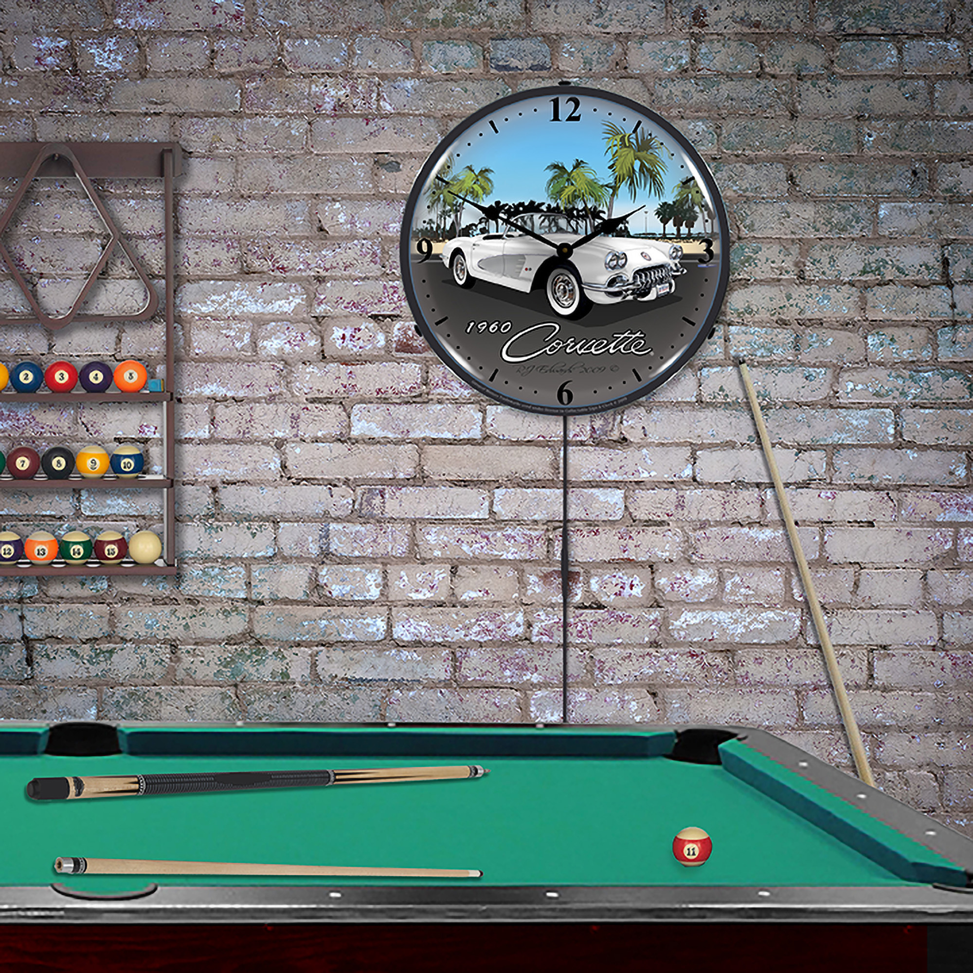 1960 Corvette LED Wall Clock Illuminated not Neon 4 1960 Corvette LED Wall Clock Illuminated not Neon - Image 4