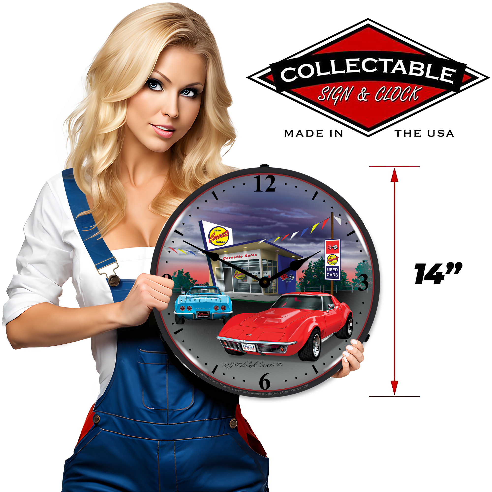 1968 Corvette LED Wall Clock Illuminated not Neon 3 1968 Corvette LED Wall Clock Illuminated not Neon - Image 3