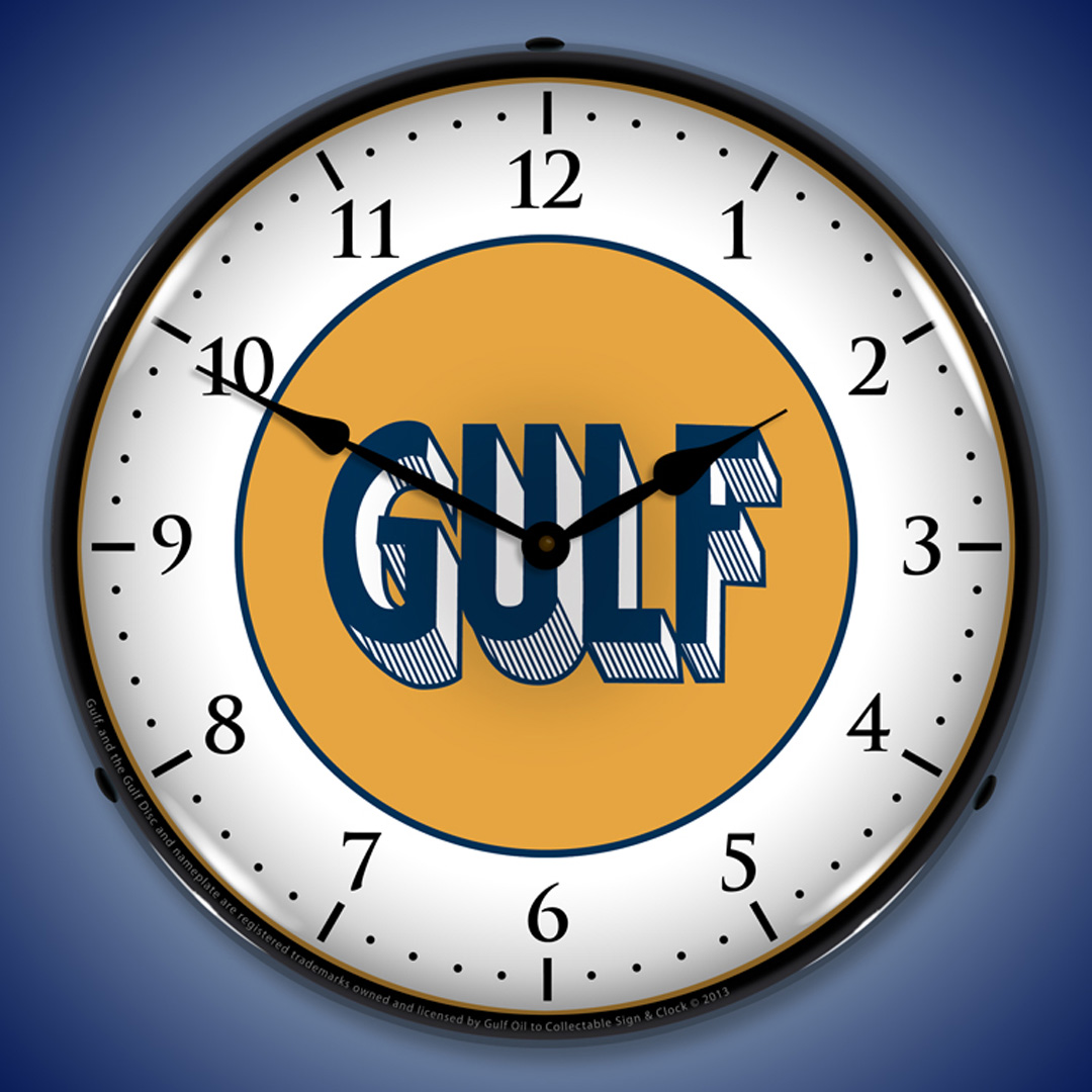 Gulf 1920 LED Wall Clock Illuminated not Neon 2 Gulf 1920 LED Wall Clock Illuminated not Neon - Image 2