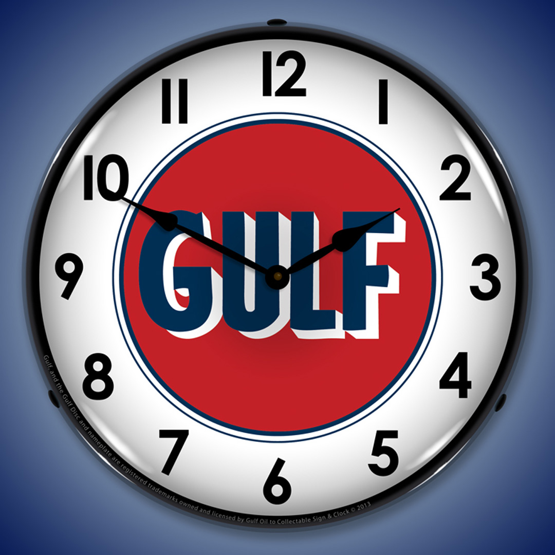 Gulf 1960 LED Wall Clock Illuminated not Neon 2 Gulf 1960 LED Wall Clock Illuminated not Neon - Image 2