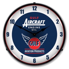 Gulf Aircraft Engine Oil LED Wall Clock Illuminated not Neon