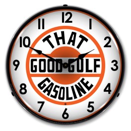 That Good Gulf Gasoline LED Wall Clock Illuminated not Neon