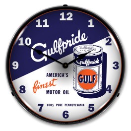Gulfpride Motor Oil 2 LED Wall Clock Illuminated not Neon