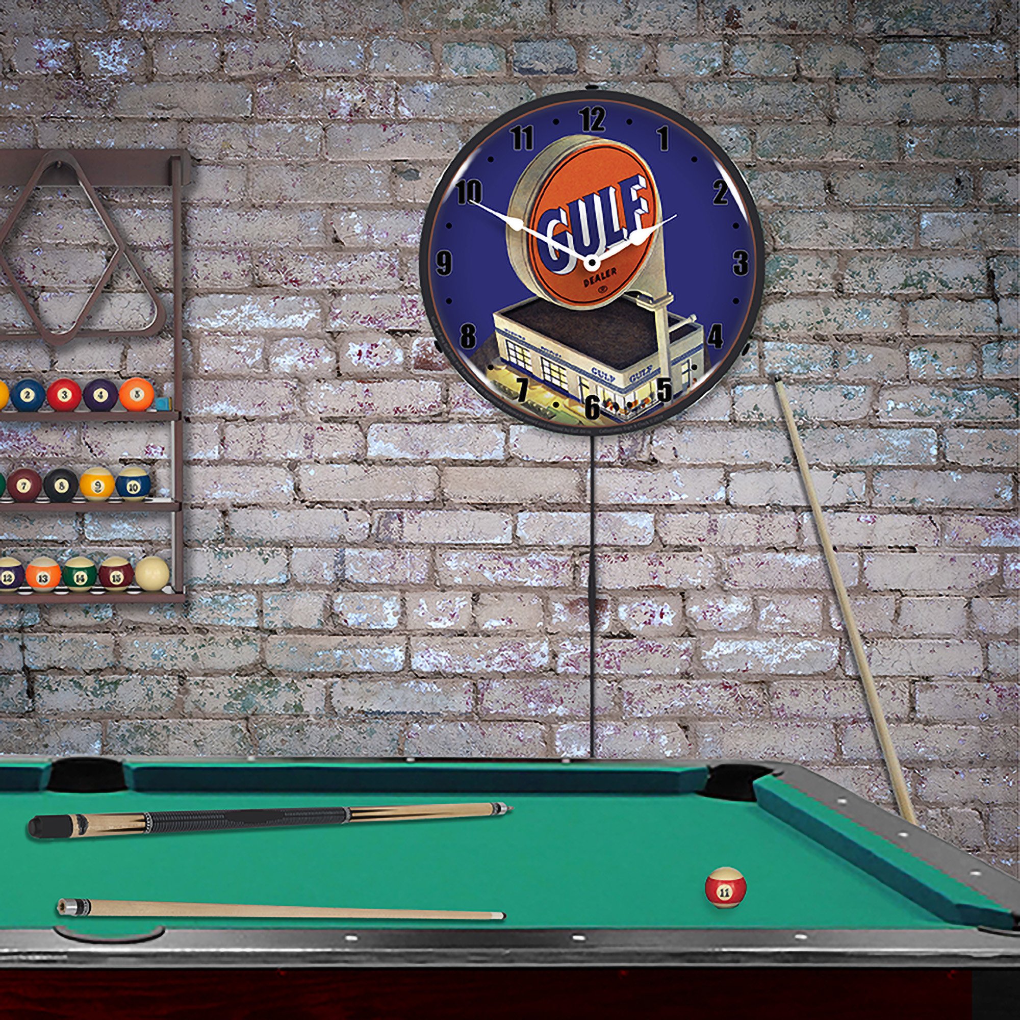 Gulf Station 1960 LED Wall Clock Illuminated not Neon 3 Gulf Station 1960 LED Wall Clock Illuminated not Neon - Image 3