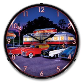 Red Arrow Diner LED Lighted Premium Wall Clock