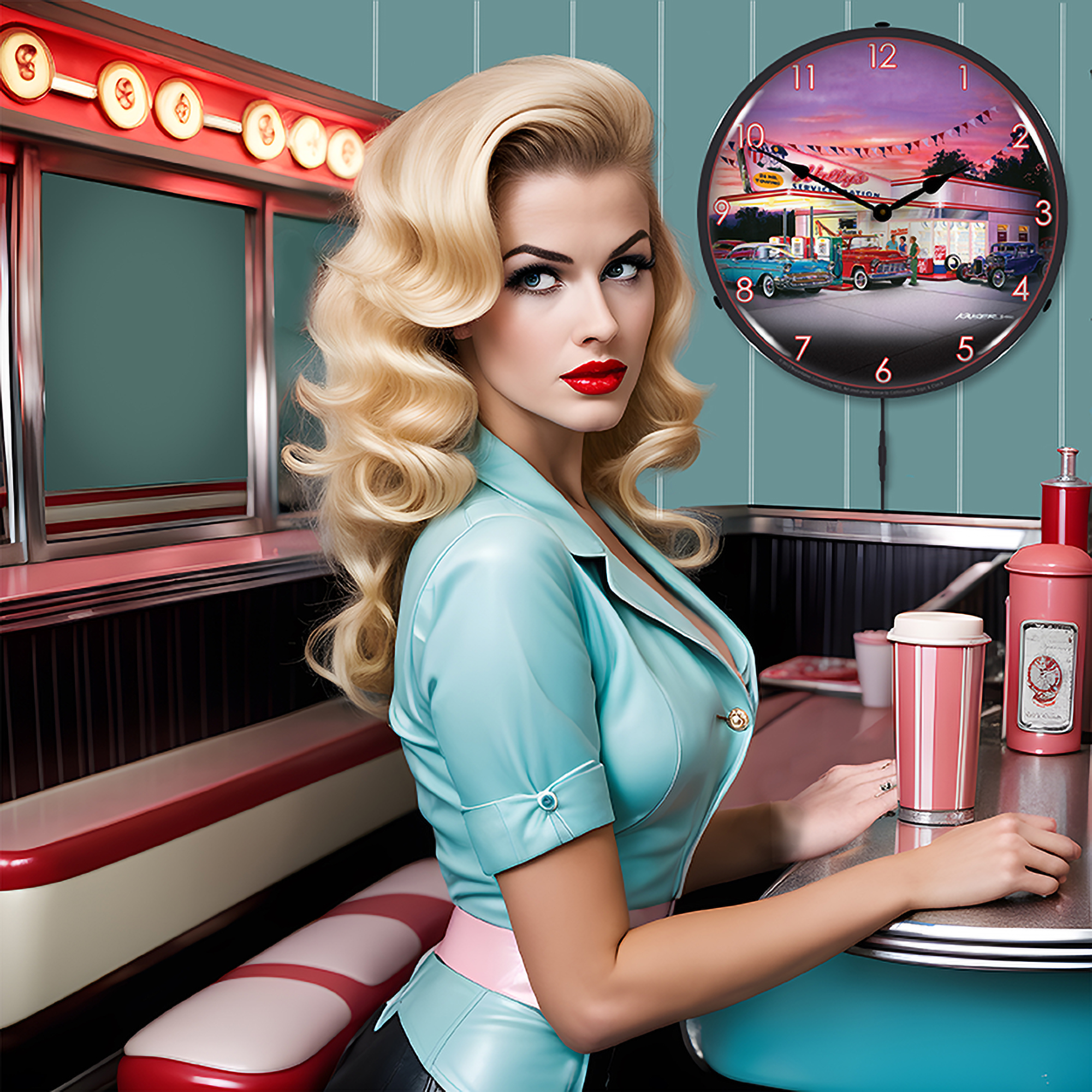 Wallys LED Wall Clock Illuminated not Neon 4 Wallys LED Wall Clock Illuminated not Neon - Image 4