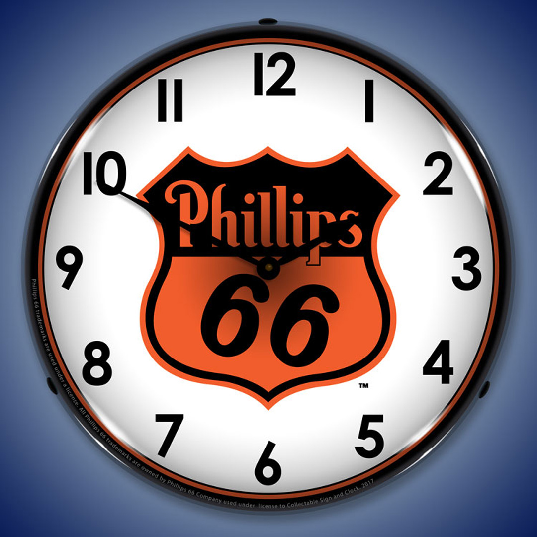 Phillips 66 Orange LED Wall Clock Illuminated not Neon 2 Phillips 66 Orange LED Wall Clock Illuminated not Neon - Image 2