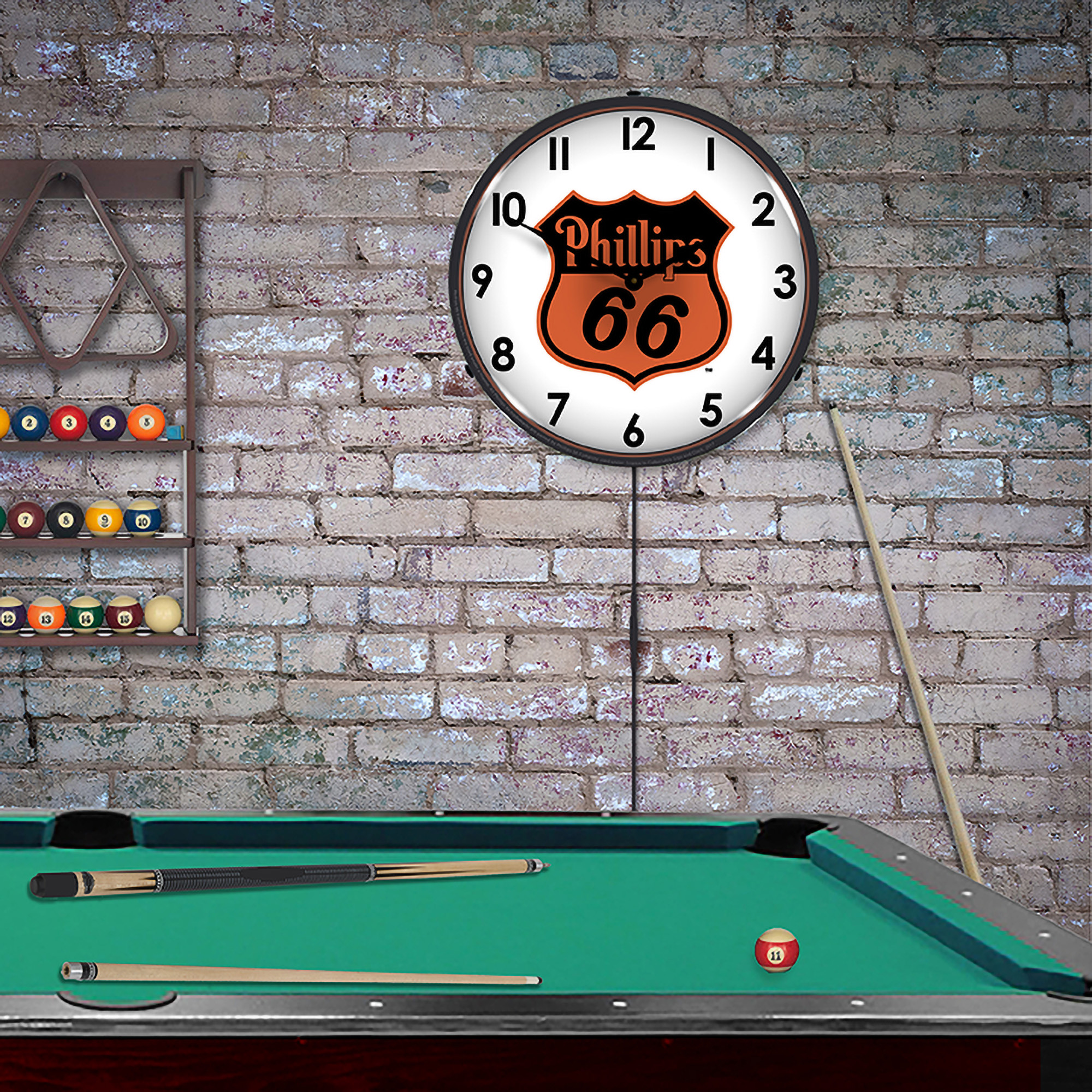 Phillips 66 Orange LED Wall Clock Illuminated not Neon 3 Phillips 66 Orange LED Wall Clock Illuminated not Neon - Image 3
