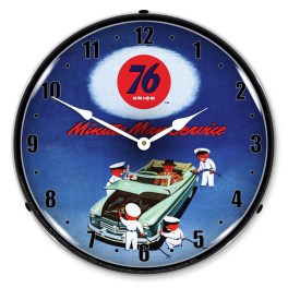 Union 76 Minute Man Service LED Wall Clock Illuminated not Neon