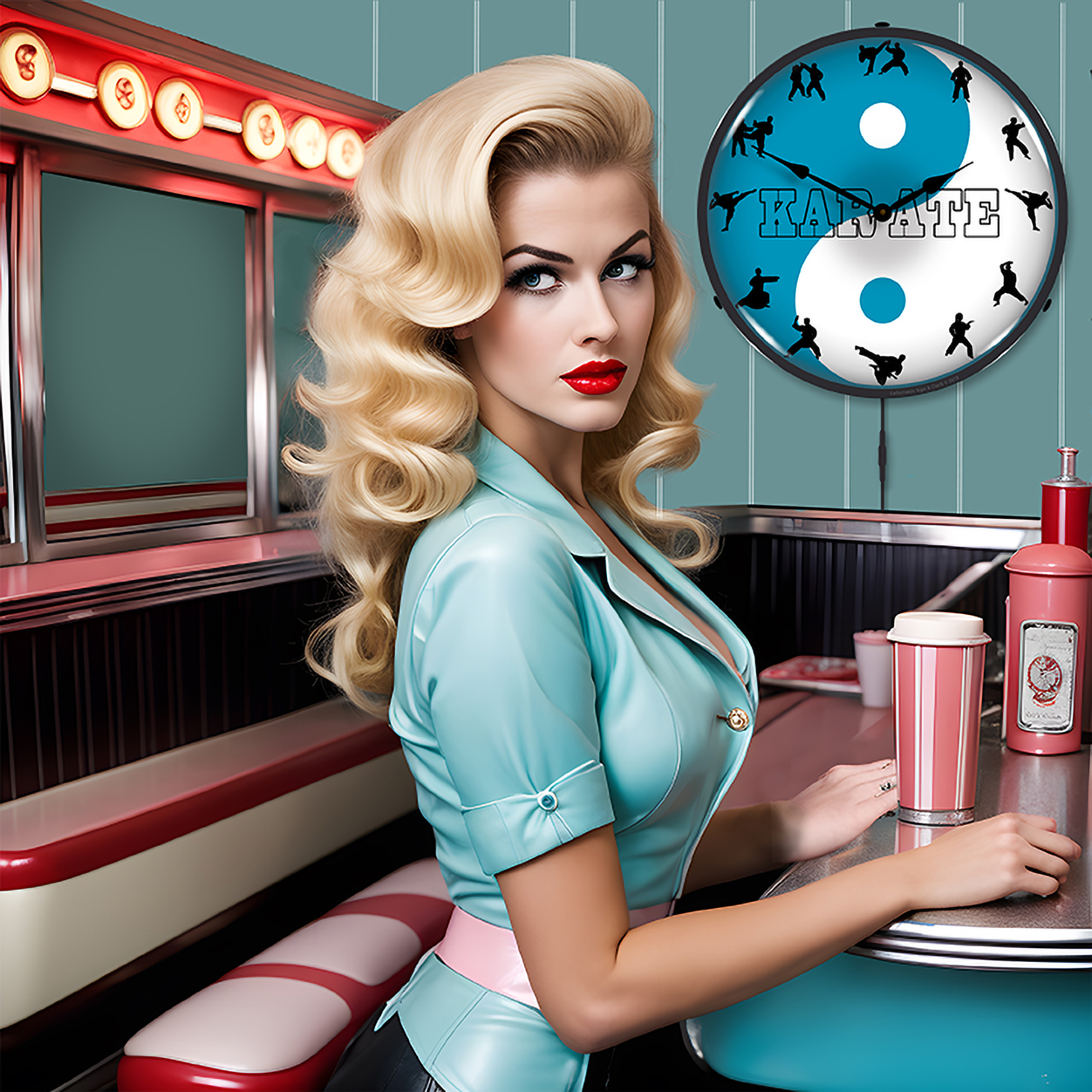 Karate LED Wall Clock Illuminated not Neon 4 Karate LED Wall Clock Illuminated not Neon - Image 4