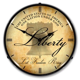 Liberty Bell LED Wall Clock Illuminated not Neon