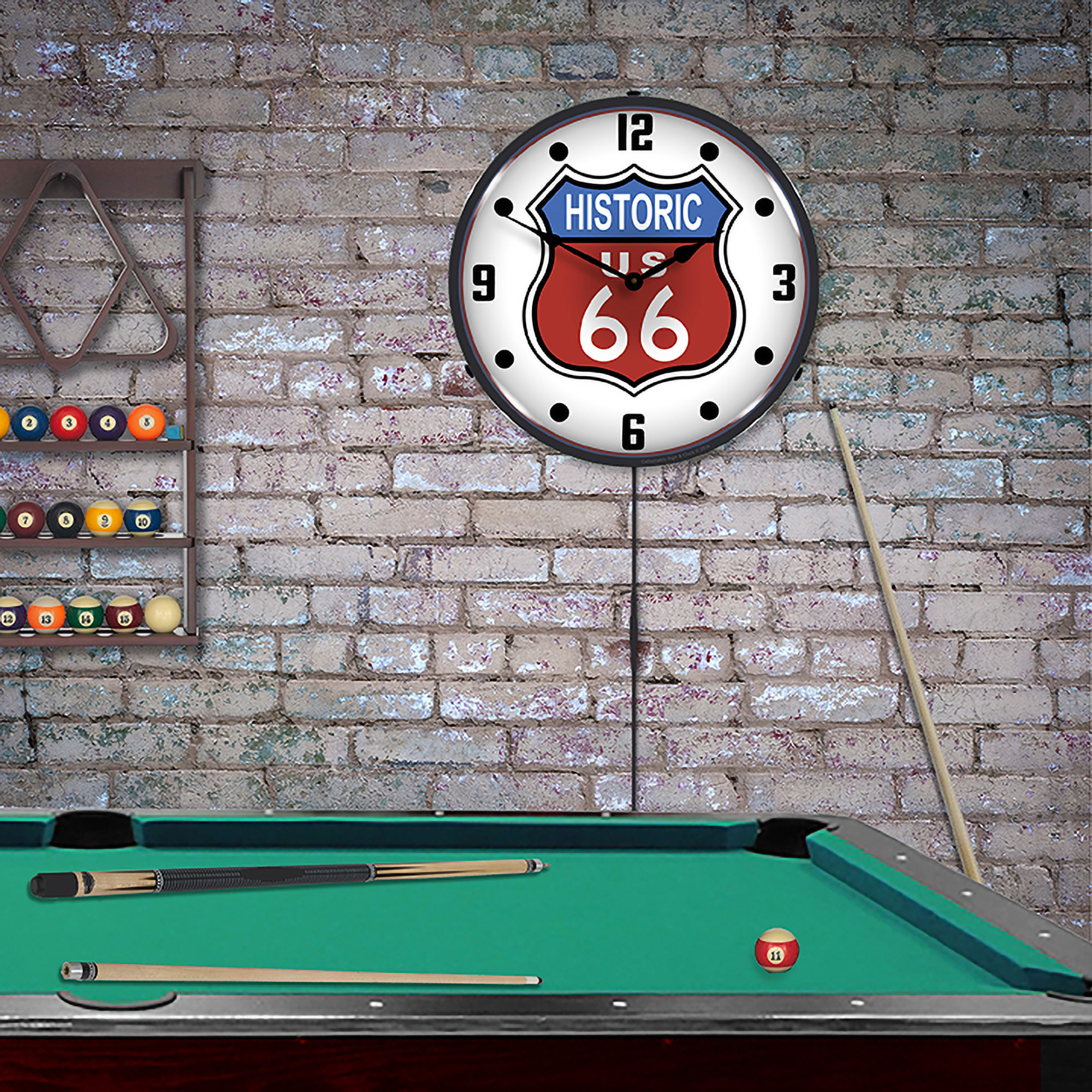 Historic Route 66 LED Wall Clock Illuminated not Neon 3 Historic Route 66 LED Wall Clock Illuminated not Neon - Image 3