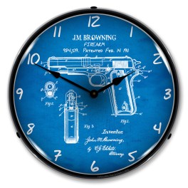 Colt 1911 Patent LED Wall Clock Illuminated not Neon