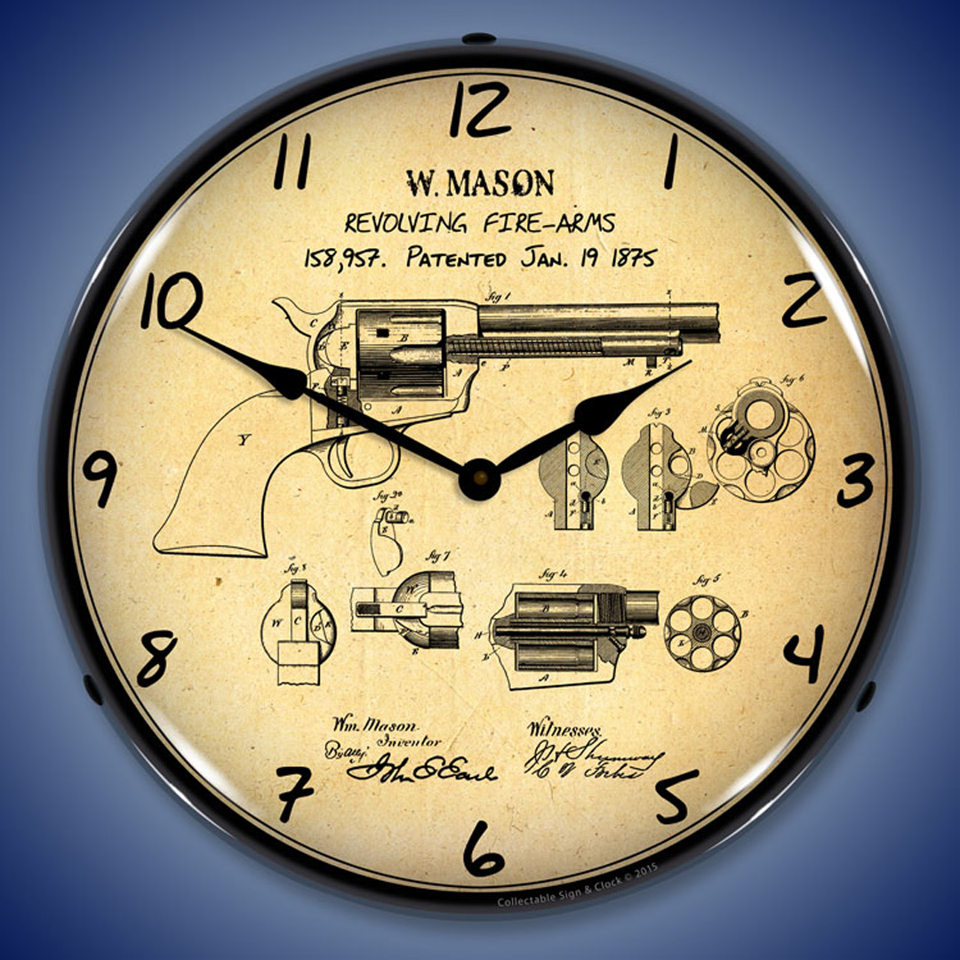 Colt Peacemaker Patent LED Wall Clock Illuminated not Neon 2 Colt Peacemaker Patent LED Wall Clock Illuminated not Neon - Image 2