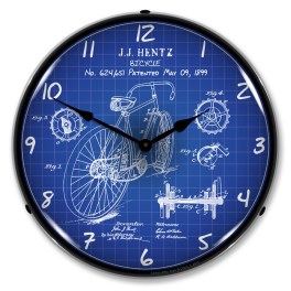 Bicycle 1899 Patent LED Wall Clock Illuminated not Neon