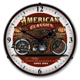 American Classic Bike LED Wall Clock  Illuminated not Neon