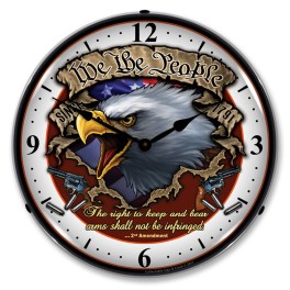 We the People LED Wall Clock Illuminated not Neon