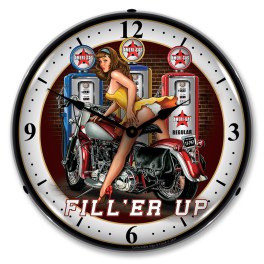 Fill er Up LED Wall Clock  Illuminated not Neon