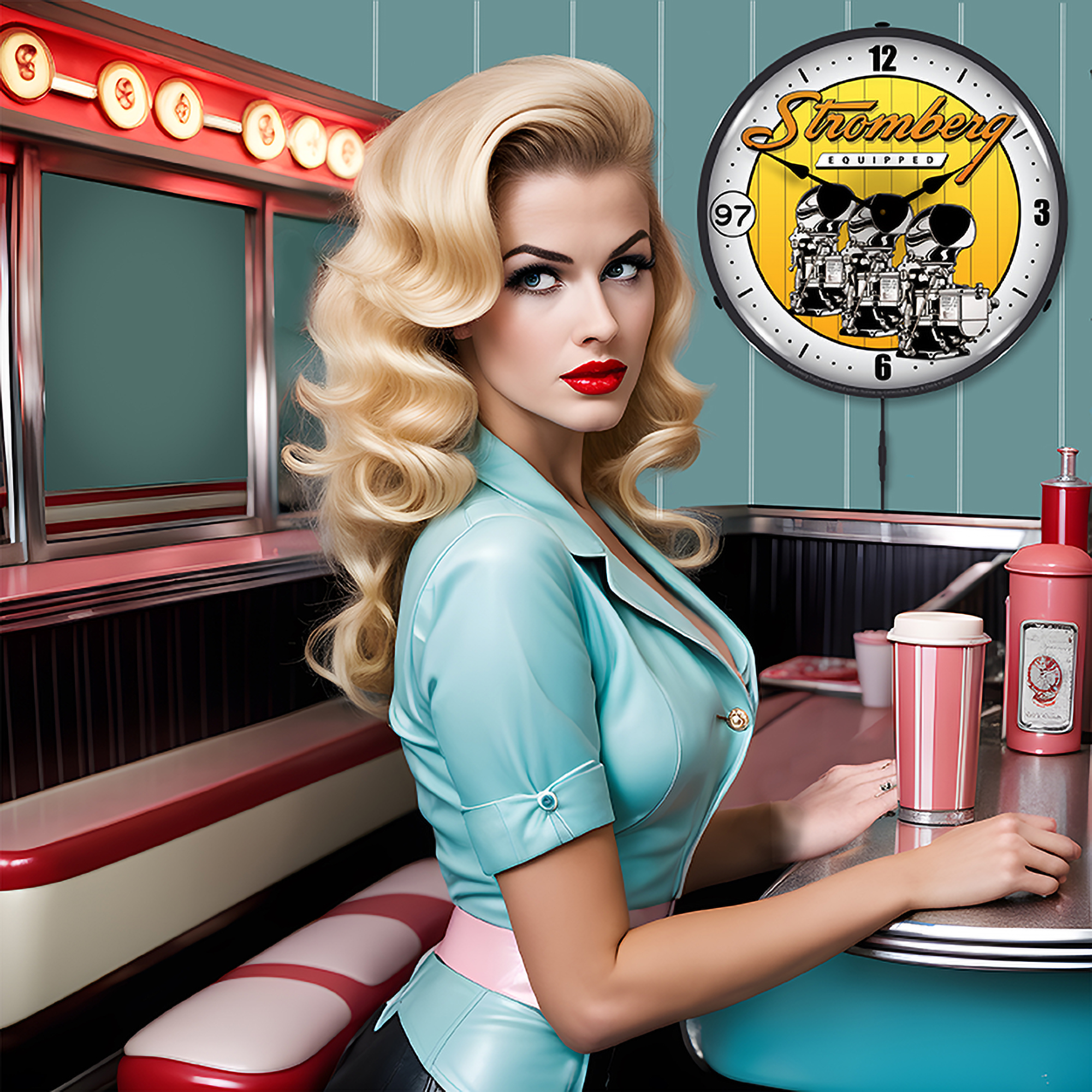 Stromberg Carburetor LED Wall Clock Illuminated not Neon 4 Stromberg Carburetor LED Wall Clock Illuminated not Neon - Image 4