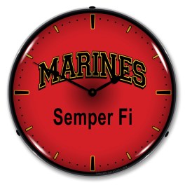 Marines Semper Fi LED Wall Clock Illuminated not Neon