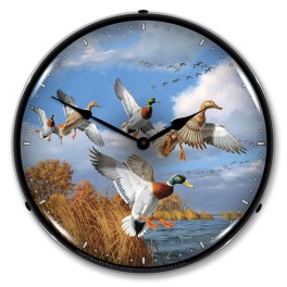 Mallards LED Wall Clock Illuminated not Neon