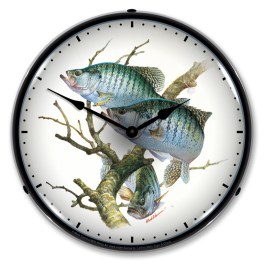 Crappies LED Wall Clock Illuminated not Neon