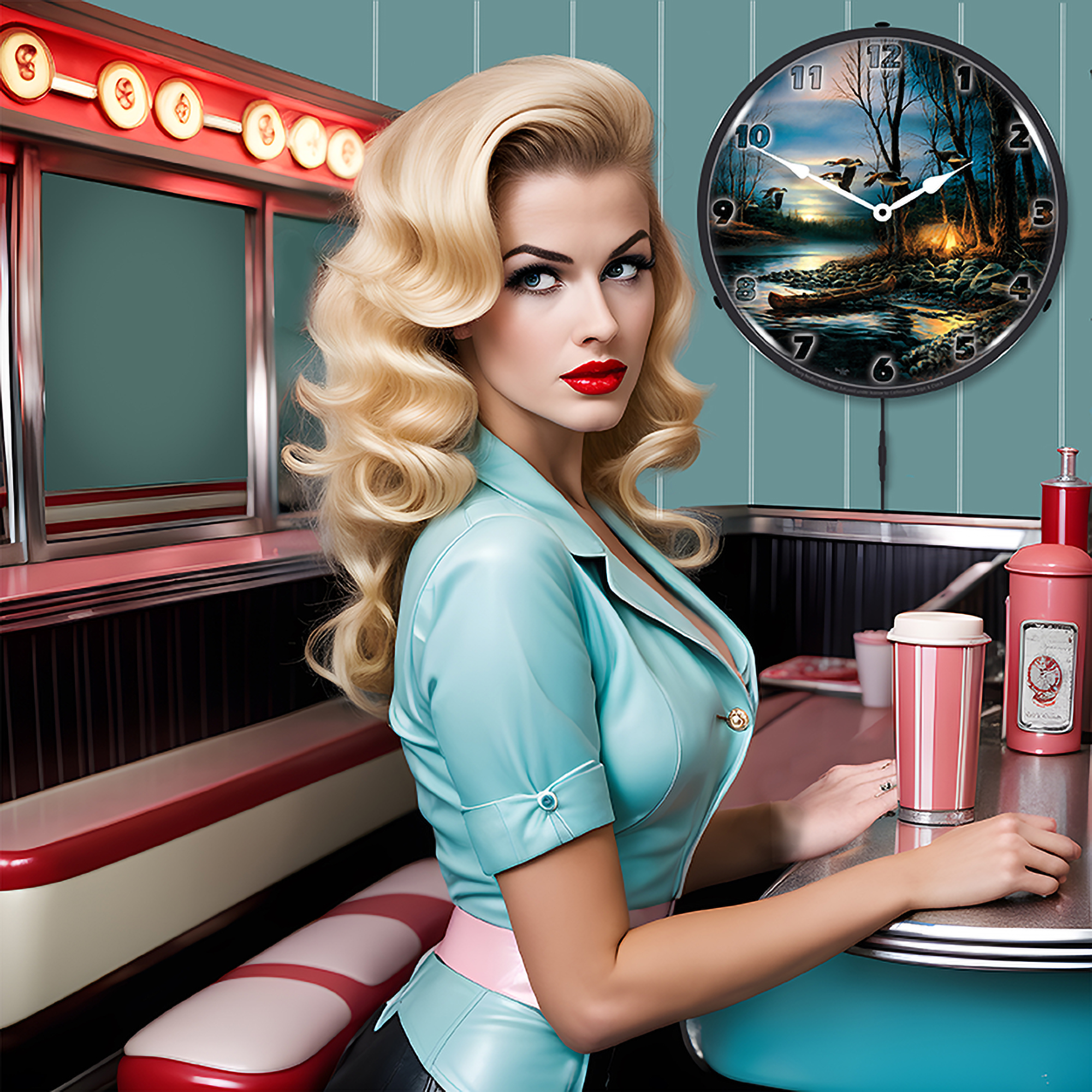 Evening Glow LED Wall Clock Illuminated not Neon 4 Evening Glow LED Wall Clock Illuminated not Neon - Image 4