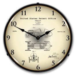 1920 H. A. Miller Race Car Patent LED Wall Clock Illuminated not Neon