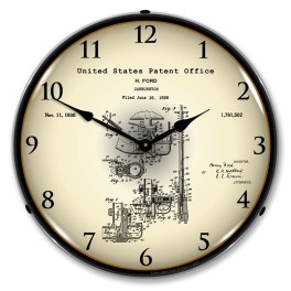 1928 Henry Ford Carburetor Patent LED Wall Clock Illuminated not Neon