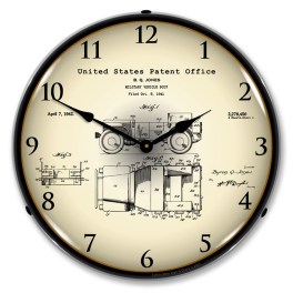 1941 Jeep Military Vehicle Patent LED Wall Clock Illuminated not Neon